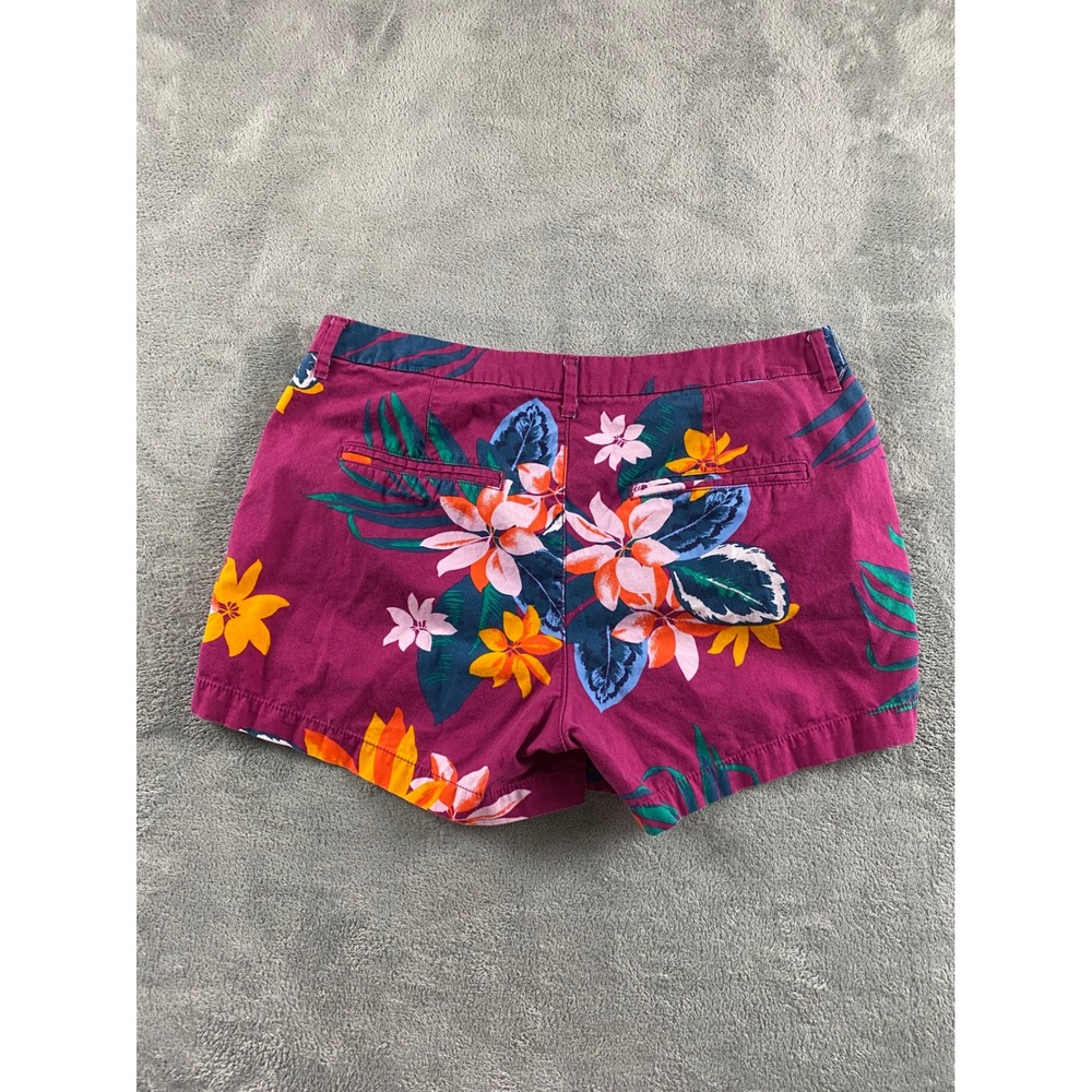 Old Navy Everyday Short Womens 10 Purple Hibiscus Floral Tropical Cotton 1166 - Picture 11 of 11